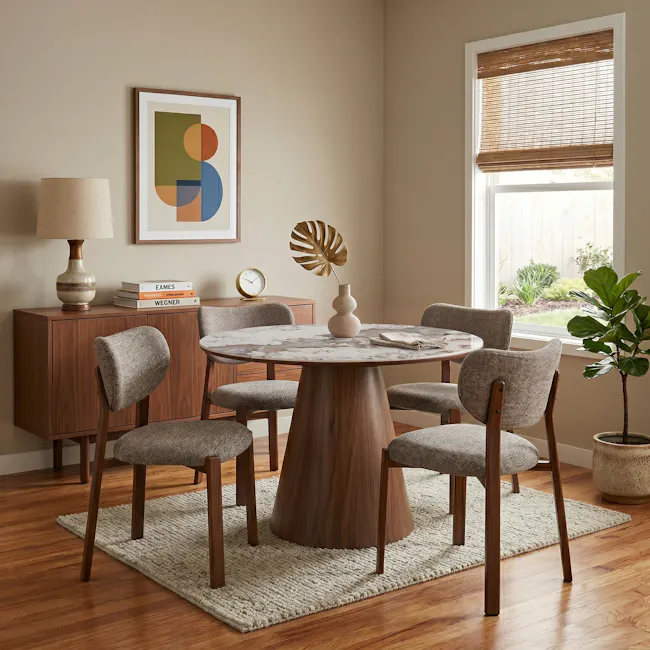 Sierra Dining Chair - Walnut, Dark Grey - 2