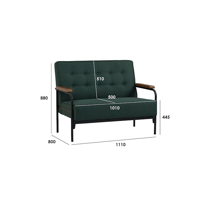 Daryl 2 Seater Sofa - Grey - 5