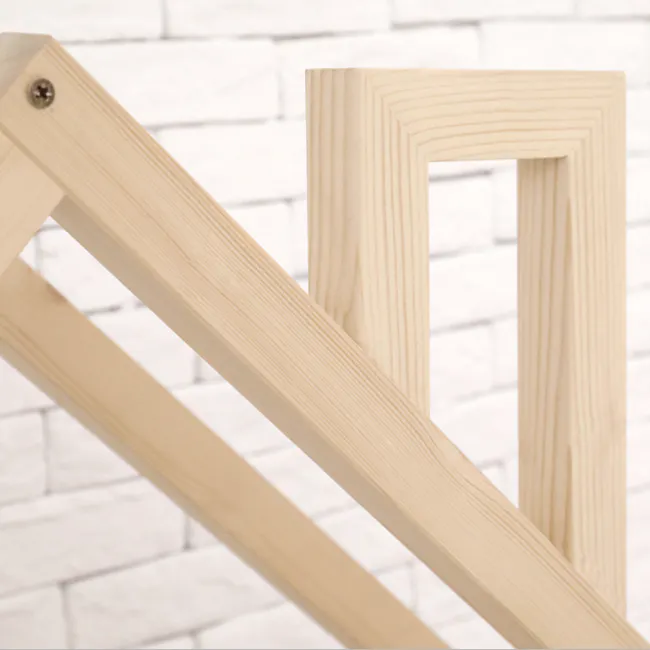 Nizu Kids House Low Shelf - 5 - Wooden frame, light-colored, natural wood grain, simple design, sturdy construction