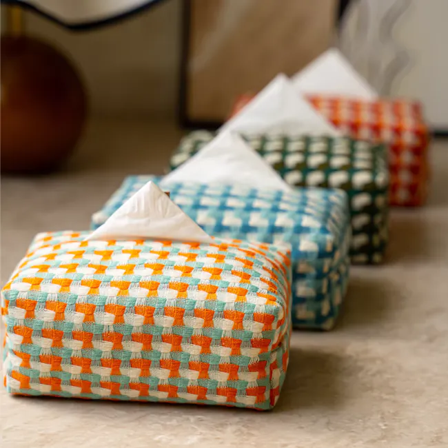 Dobbi Fabric Tissue Box - Green - 4