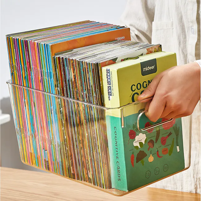 Matthiew Storage Box - Large - 4 - magazine, colorful, stack, transparent, holder, vibrant, organized, neatly arranged