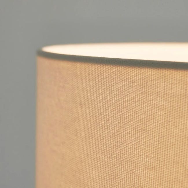 Chestan Beaded Floor Lamp - Walnut - 6 - Soft-textured fabric cylindrical object, Minimalist design with beige color, Smooth