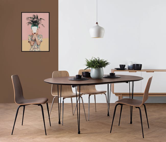 Sefa Dining Chair - Chrome, Oak - 1