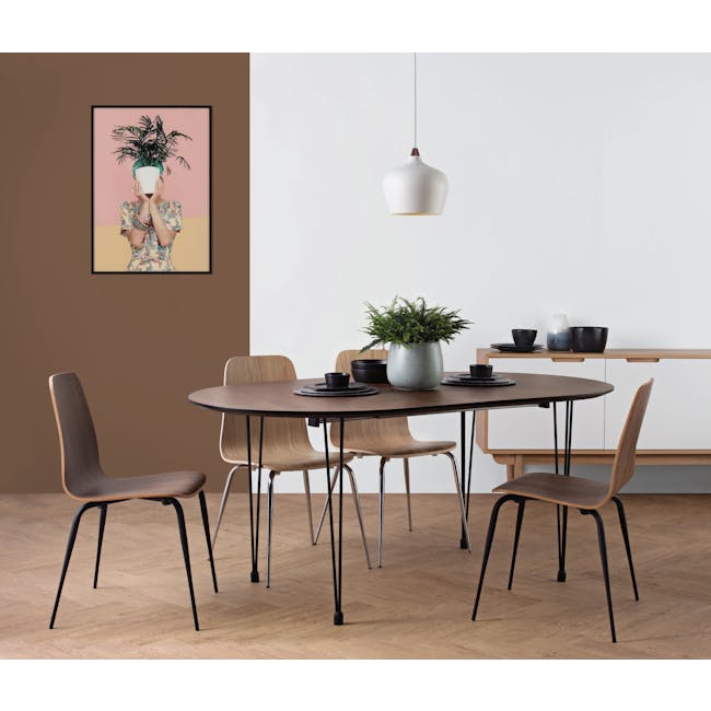 Sefa Dining Chair - Chrome, Oak - 1