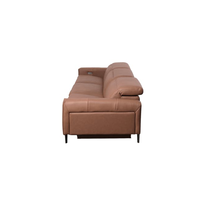 Clyde 4 Seater Power Recliner Sofa - Pecan Brown (Top Grain Leather) - Zero Wall - 45