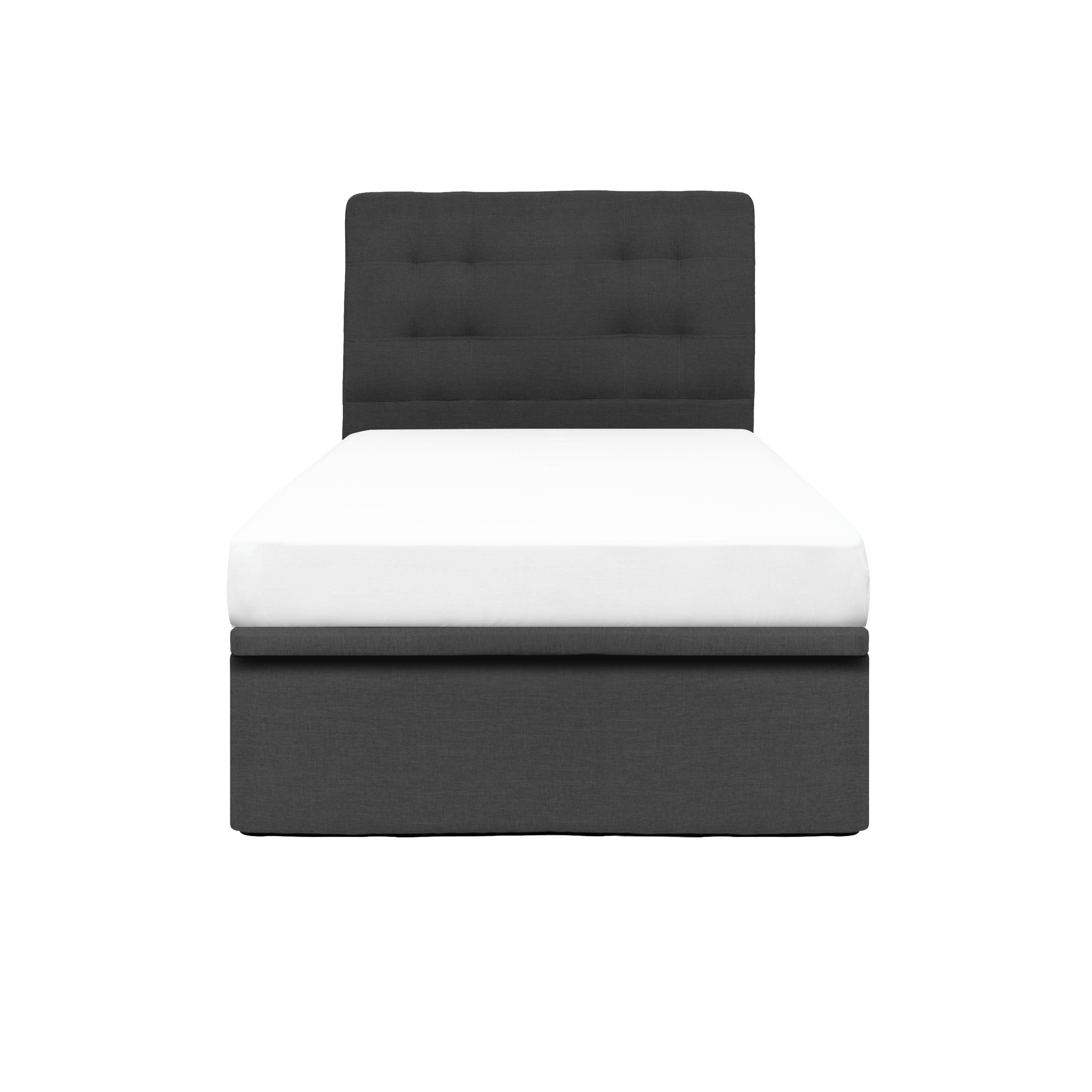 ESSENTIALS Single Headboard Storage Bed Denim (Fabric), HV Basic Beds & Bedroom Storage HipVan