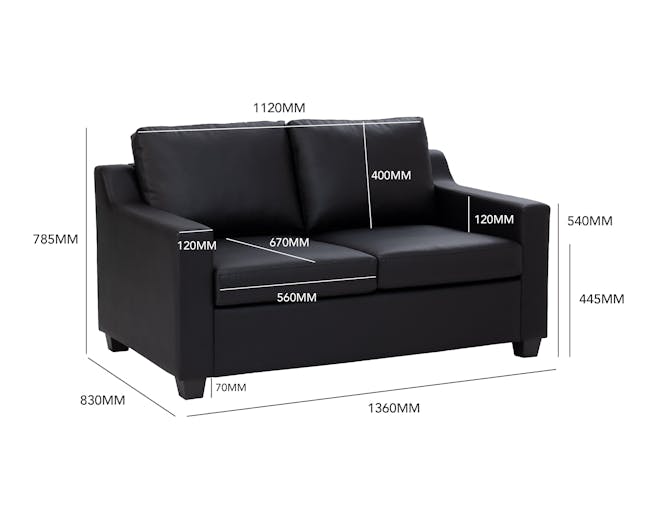 Baleno 2 Seater Sofa - Espresso (Faux Leather) - 4