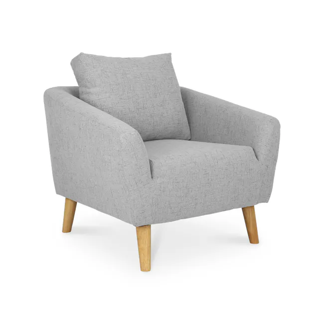 Hana 3 Seater Sofa with Hana Armchair - Light Grey - 23