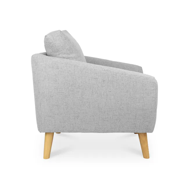 Hana 3 Seater Sofa with Hana Armchair - Light Grey - 25