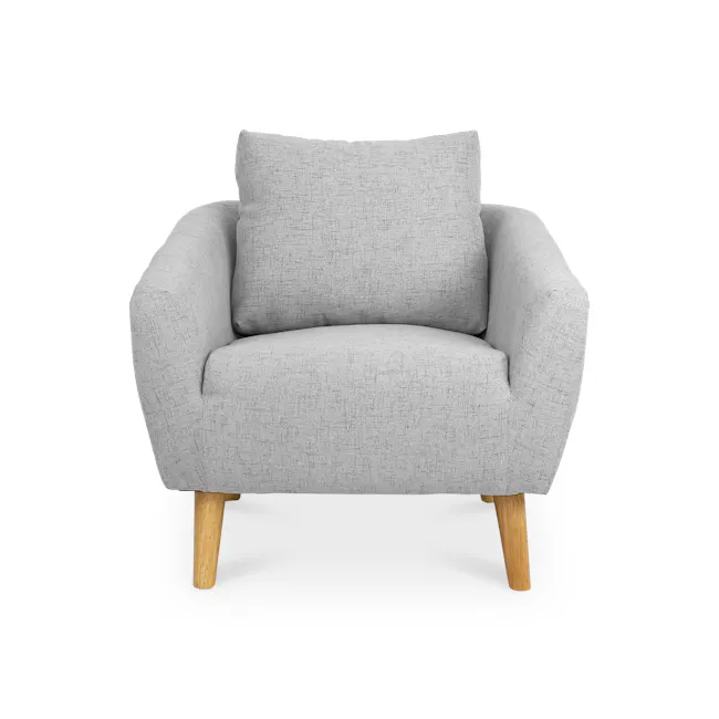 Hana 3 Seater Sofa with Hana Armchair - Light Grey - 31