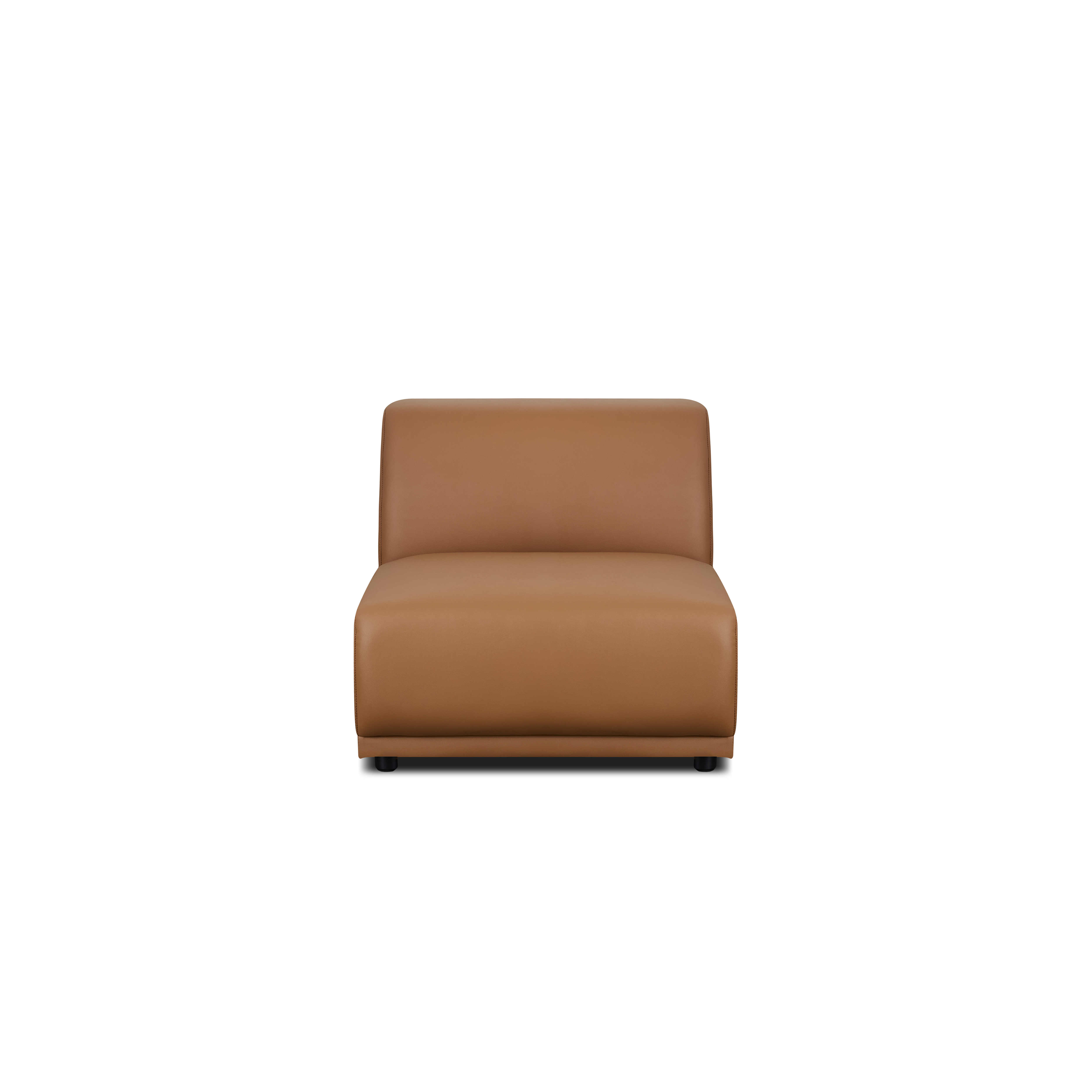 Milan Armless Unit - Caramel Tan (Faux Leather)