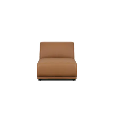 Milan Armless Unit - Caramel Tan (Faux Leather)