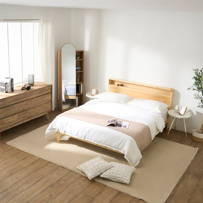 Aiko Single Wooden Bed - 2