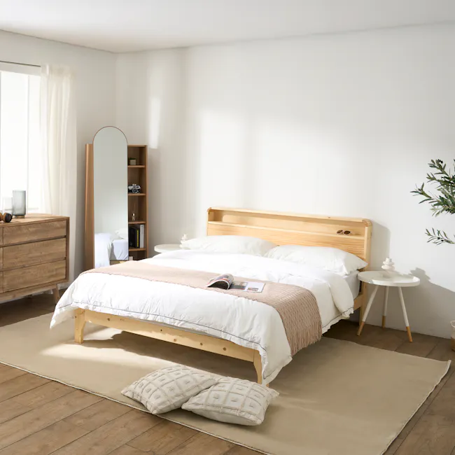 Aiko Single Wooden Bed - 10