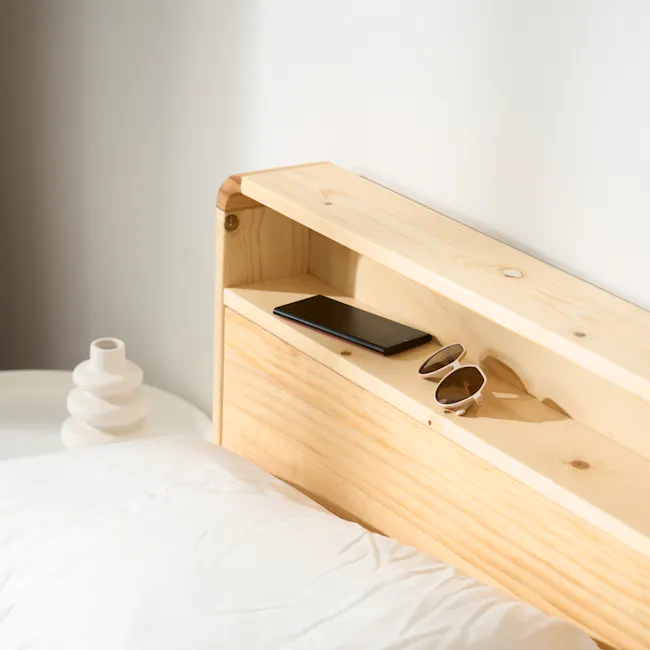 Aiko Single Wooden Bed - 3