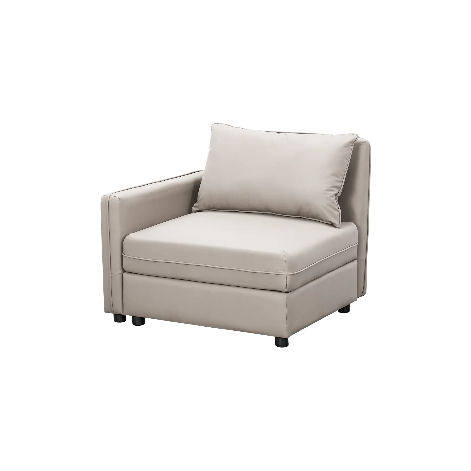Cameron Left Storage Arm Unit - Grey (Pet Friendly) - 17 - Luxurious beige sofa, modern design, comfortable cushion, sleek