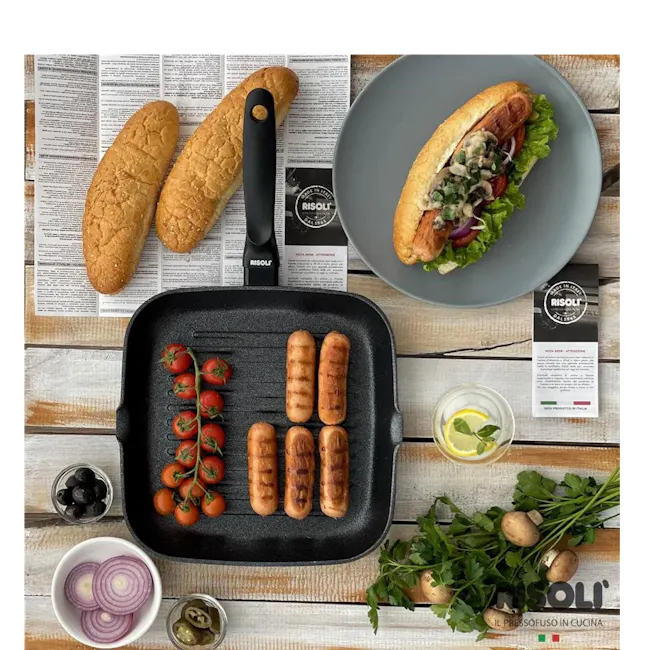 Risoli Grill Pan Blackplus Black Handle - 26cm *Free Kitchen Tools Set* - 3