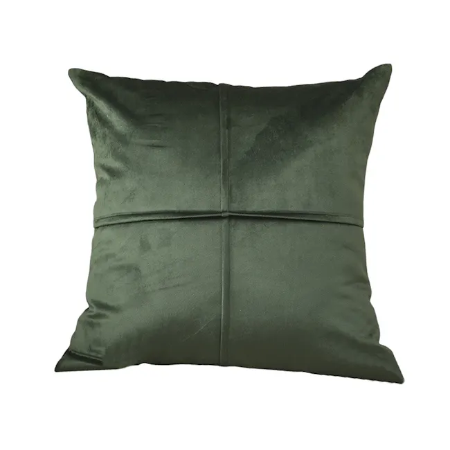 Ava Cushion Cover - Green - 1 - Green velvet pillow, elegant cushion, luxurious fabric, soft texture, high-quality material