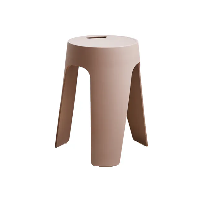 Jovie Stackable Stool - Taupe - 1 - Modern minimalist stool, beige color, sleek design, low profile, three-sided structure