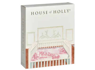 House of Holly Bamboo Crib Sheet - Savanna Toile (Pink)