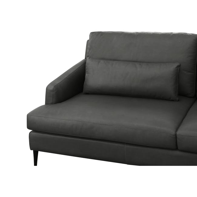 Augustus 3 Seater Sofa - Dark Grey (Premium Aniline Leather) - 7
