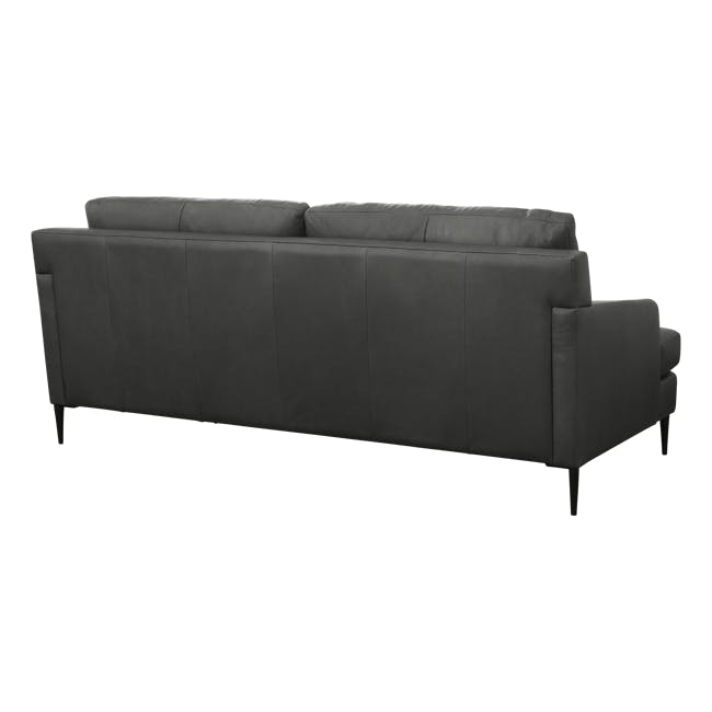 Augustus 3 Seater Sofa - Dark Grey (Premium Aniline Leather) - 4