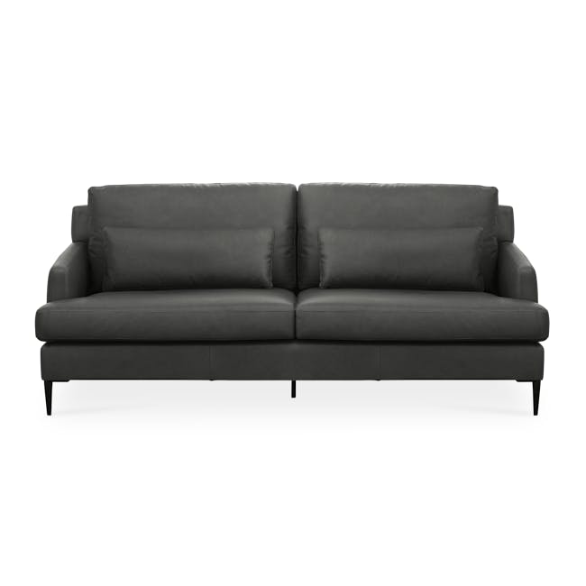 Augustus 3 Seater Sofa - Dark Grey (Premium Aniline Leather) - 0