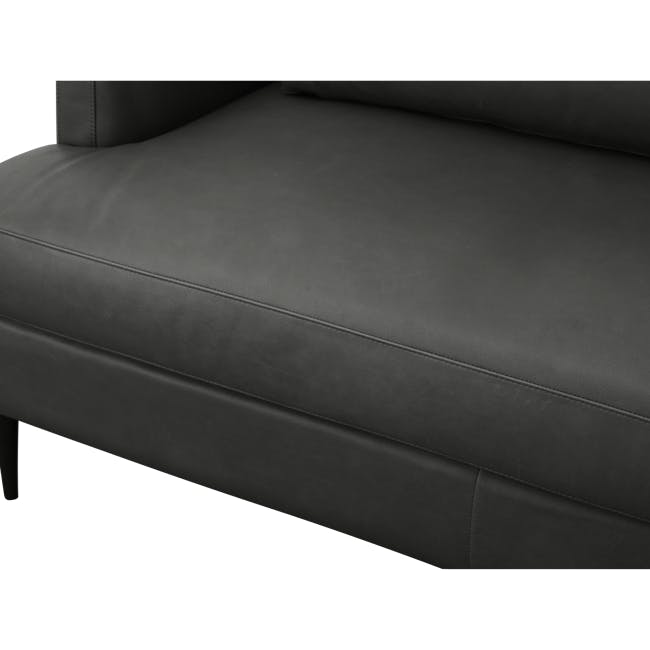 Augustus 3 Seater Sofa - Dark Grey (Premium Aniline Leather) - 6