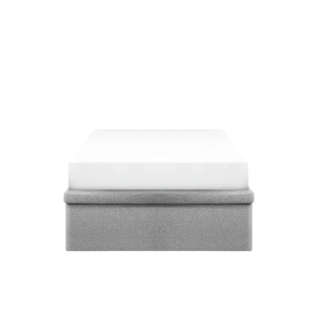 ESSENTIALS Super Single Storage Bed - Forest (Eco Clean Fabric) - 4 - White and gray bedding set, modern design, minimalist