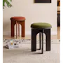 Bronte Stool - Walnut, Green (Velvet) - 7