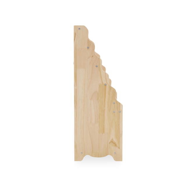 Nizu Kids 5-Tier Book Shelf - White - 4 - Wooden panel with metal screws, natural wood texture, vertical orientation