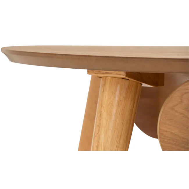 Ora Twin Drawer Coffee Table 1.2m - Natural - 6 - Wooden table with smooth surface, minimalist design, natural wood grain