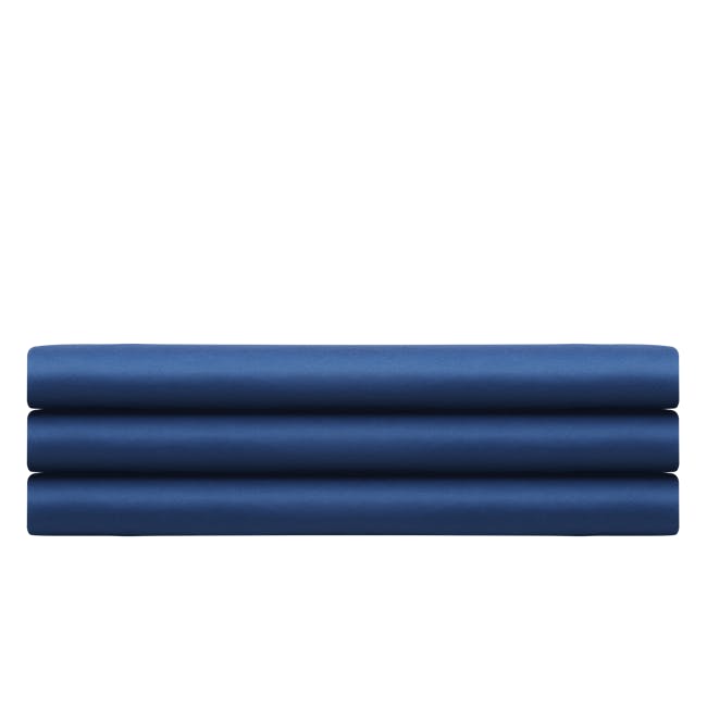 Erin Bamboo Fitted Bed Sheet - Midnight Blue (4 Sizes) - 0