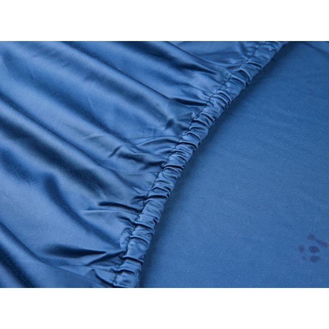 Erin Bamboo Fitted Bed Sheet - Midnight Blue (4 Sizes) - 2