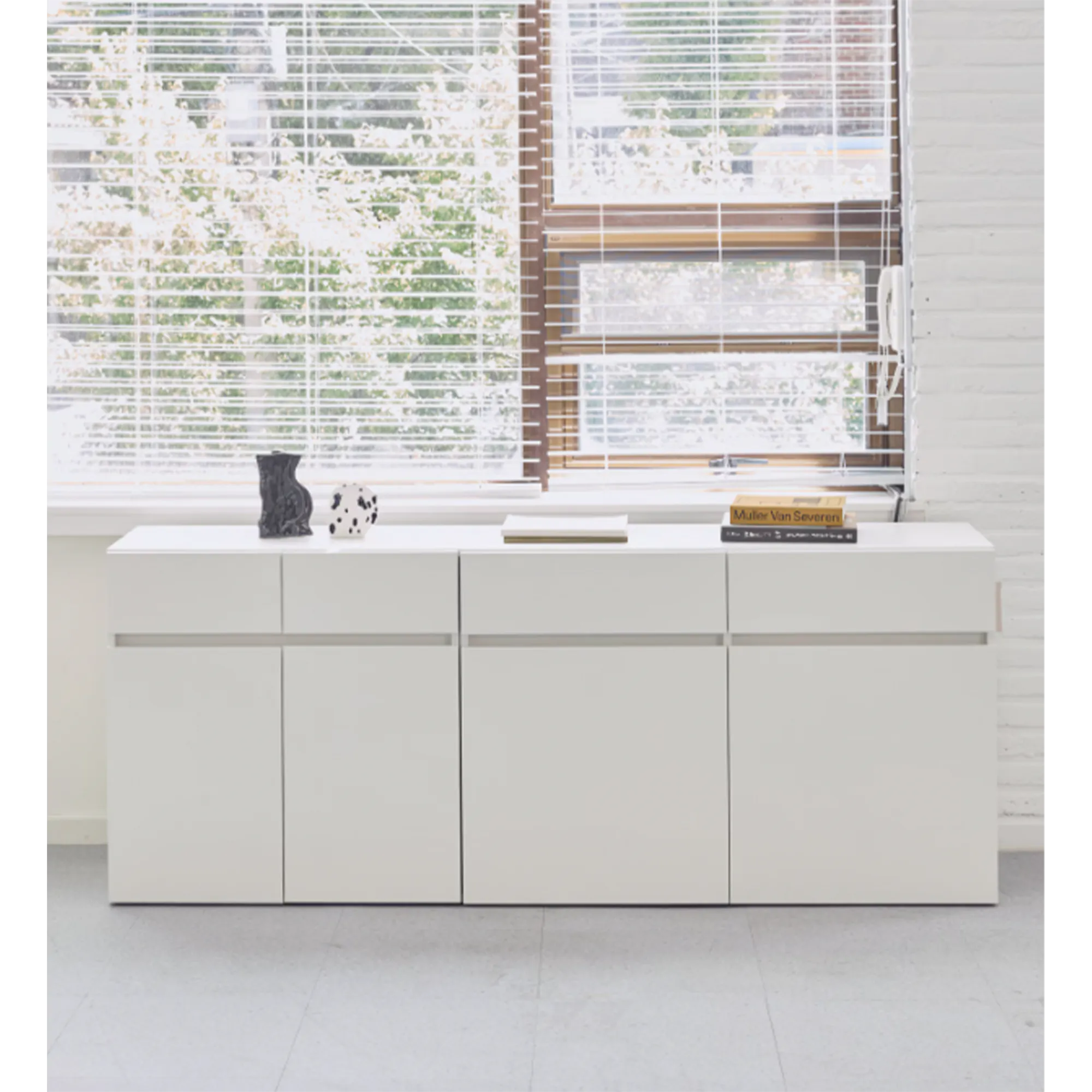 Benson Modular Cabinet 1.2m - 11 - Modern minimalist white cabinet, sleek design, contemporary decor, stylish interior
