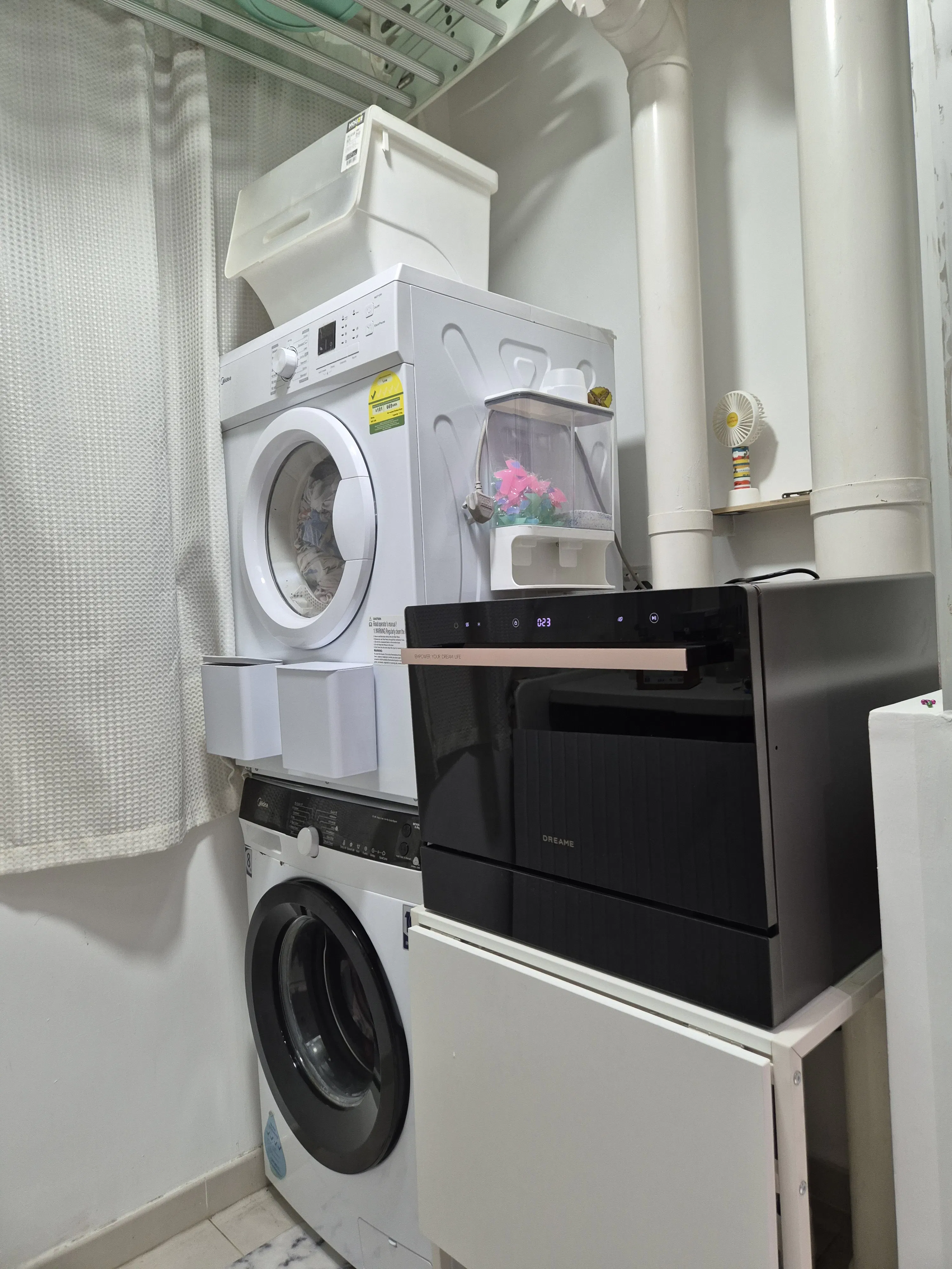 Customer home photo 2: It fits perfectly as so my dishwasher can be placed on top of it! It is stable too!