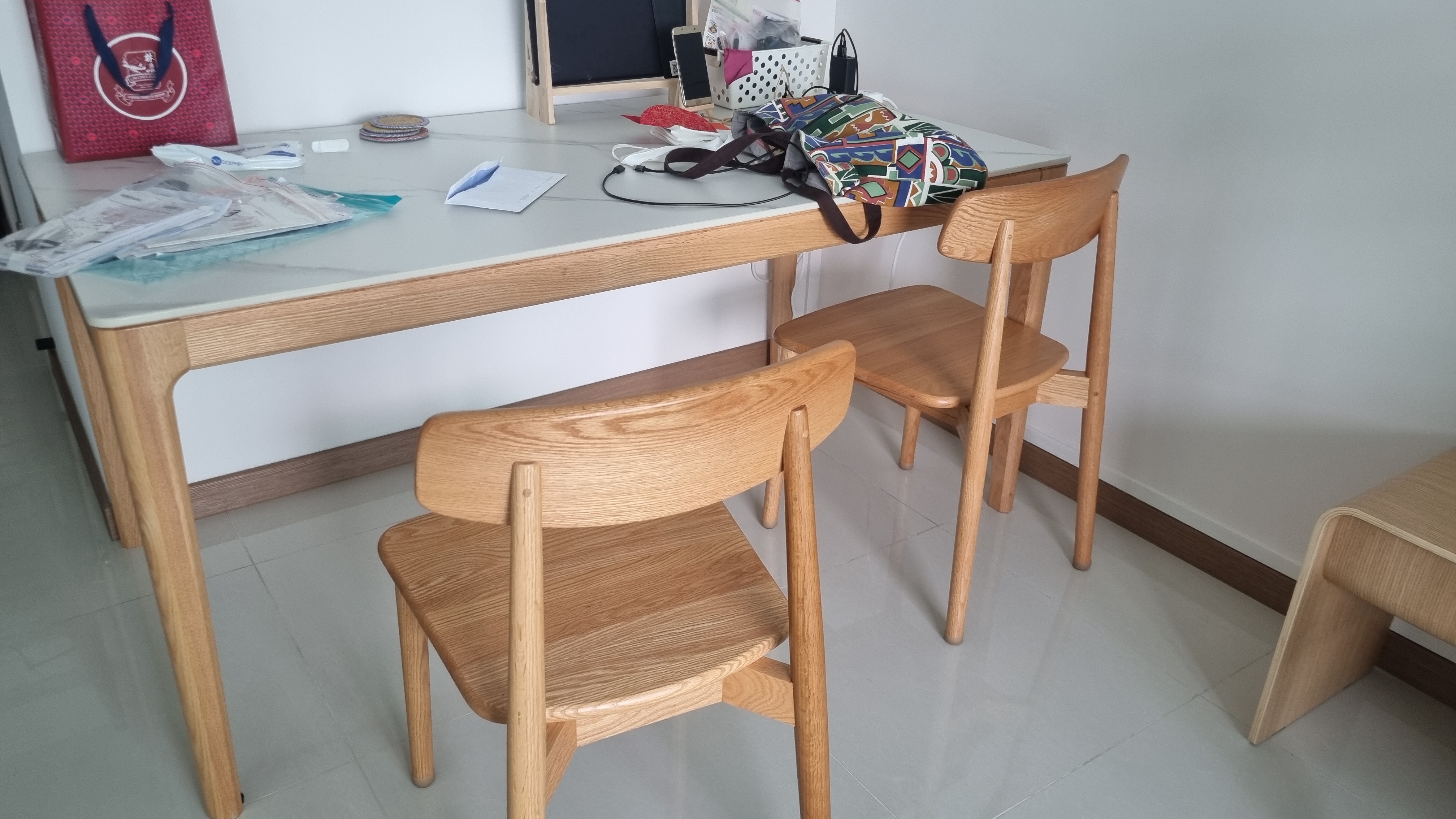 Customer home photo 16: Very good as both working table and di ing table. Only downside is the table leg protector is poor quality