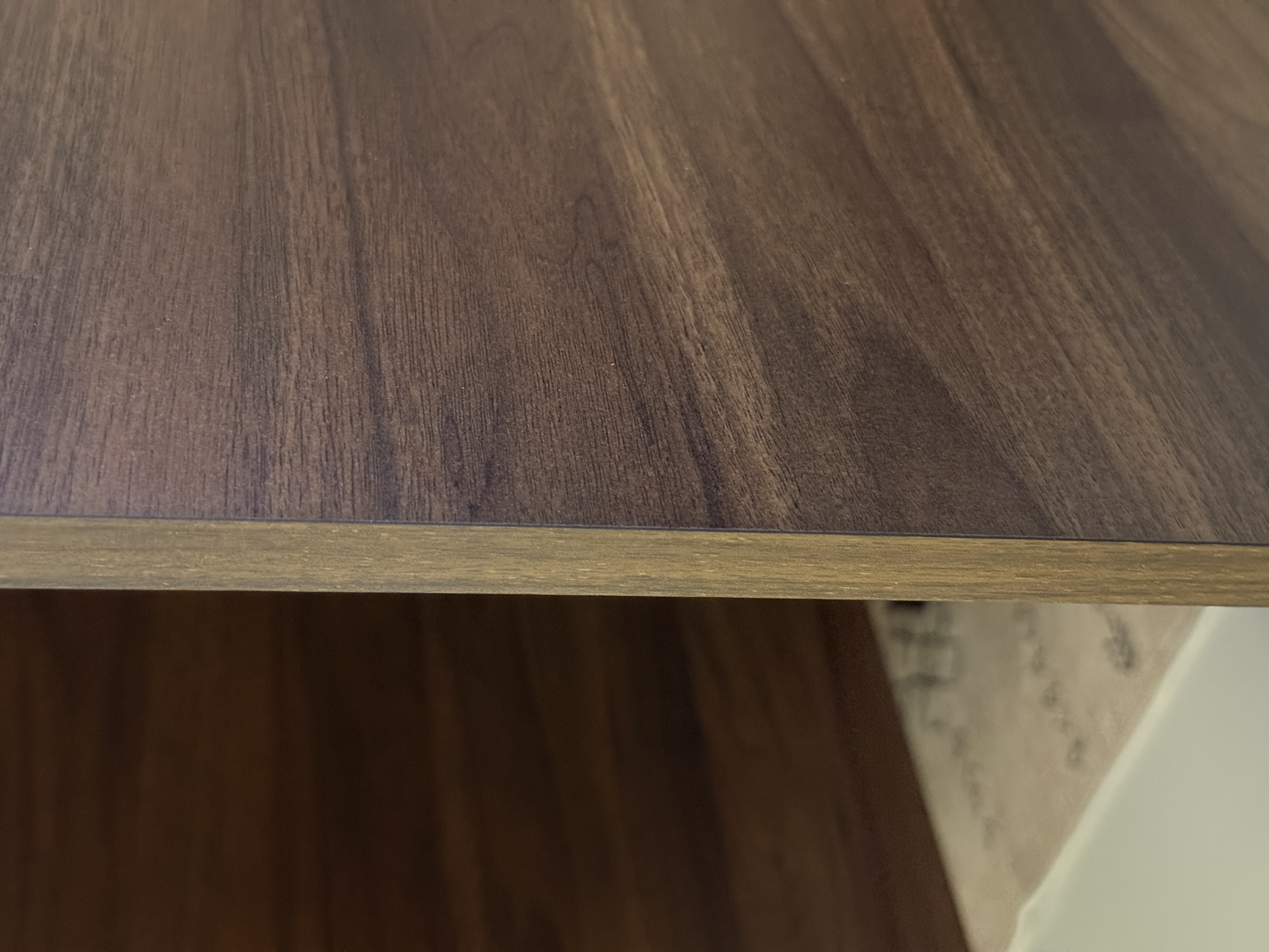 Customer home photo 2: The size details given are accurate, the rich brown colour is nice and the supports make it looks modern industrial. The space inside is spacious. Worth it!