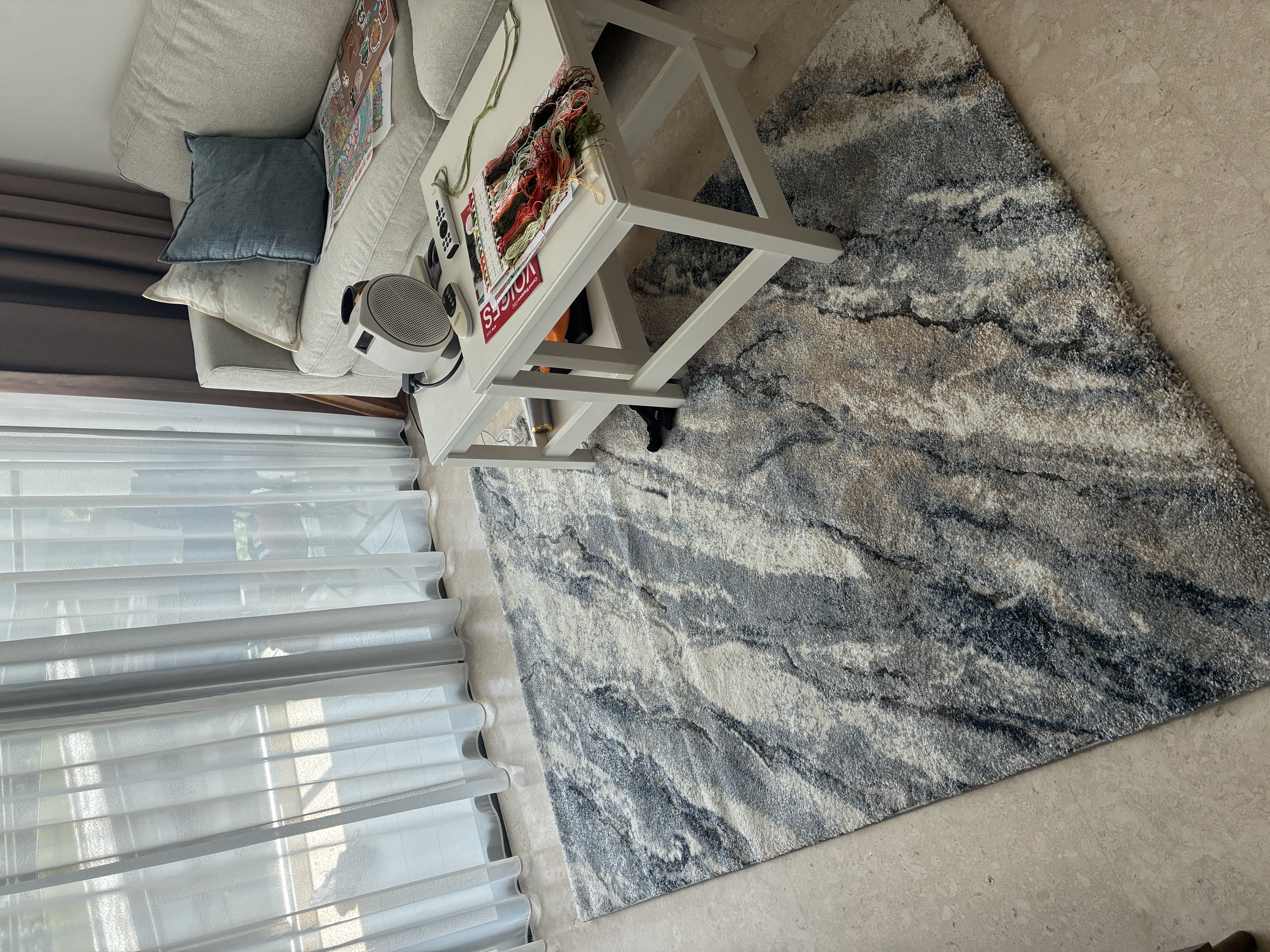Customer home photo 2: I'm very happy with this rug. The design is subtle and pretty and it's very soft as well.