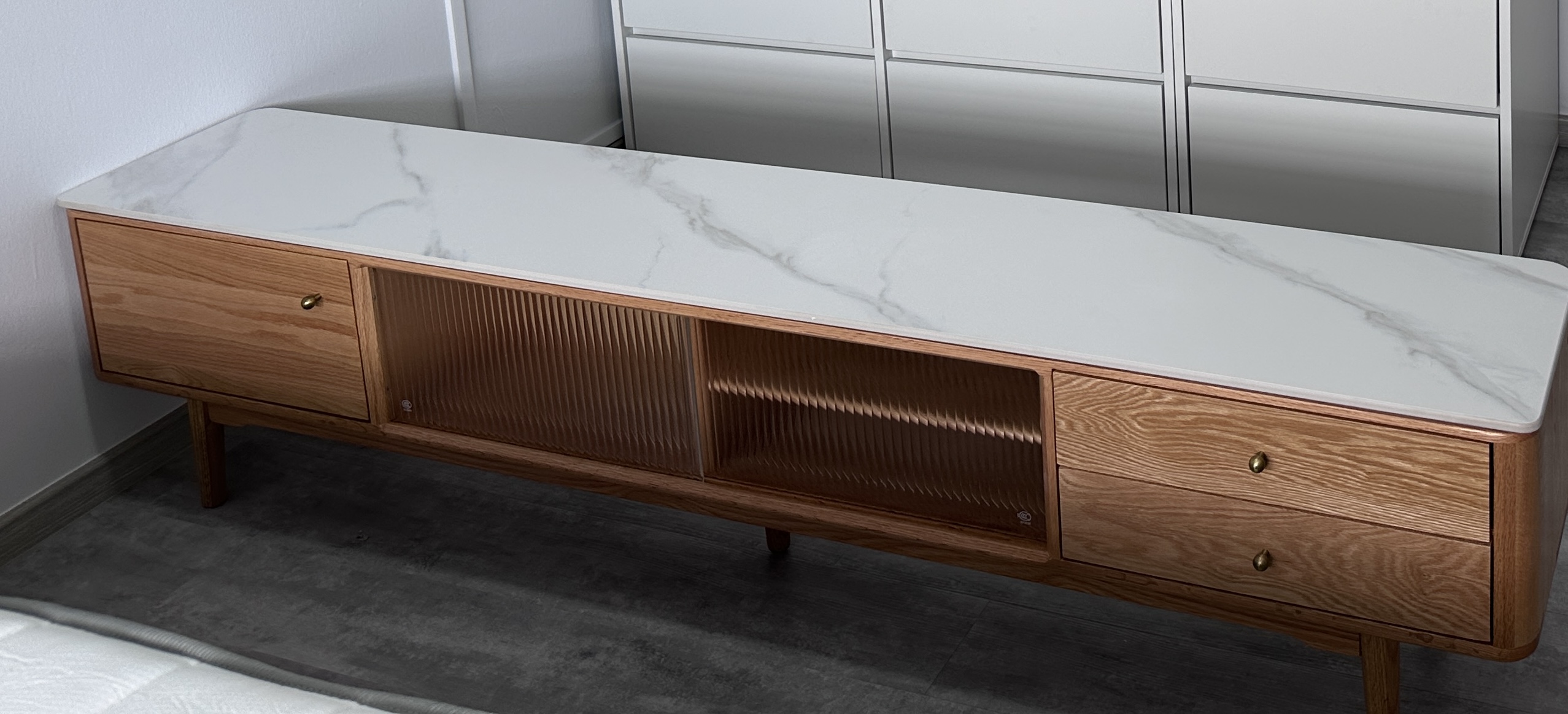 Customer home photo 23: tv console with sintered top stone, like it !!!