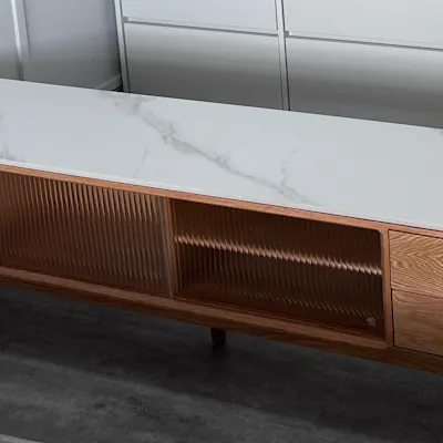 Customer home photo 23: tv console with sintered top stone, like it !!!