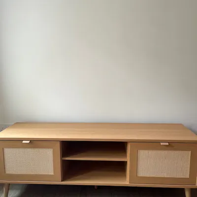 Customer home photo 3: Looks exactly like picture. So pretty in real life and the size is just right for my tv.
