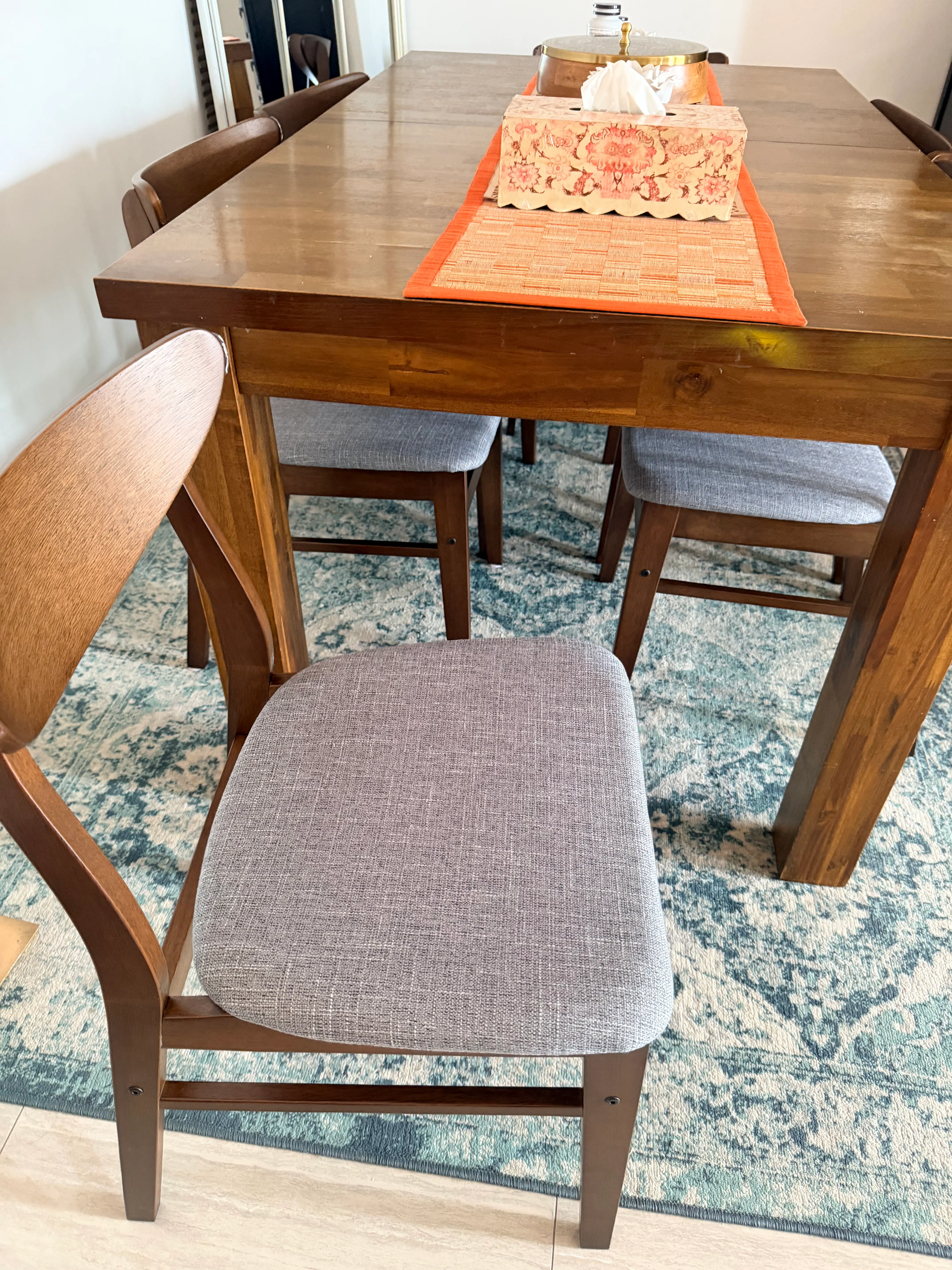 Macy Dining Chair - Cocoa, Grey (Fabric)