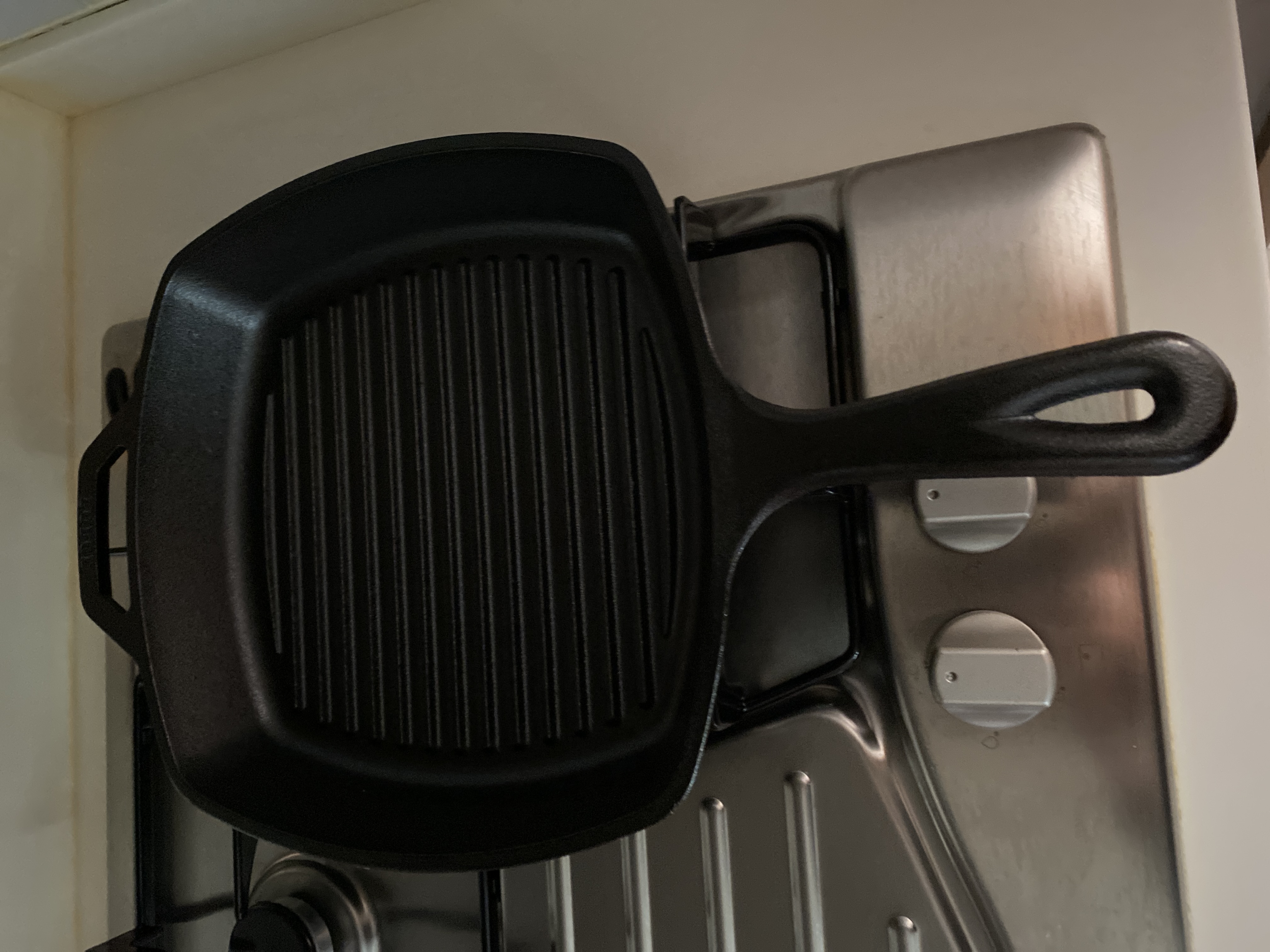 Customer home photo 1: It’s really heavy and sturdy but good size for cooking portions for 2.