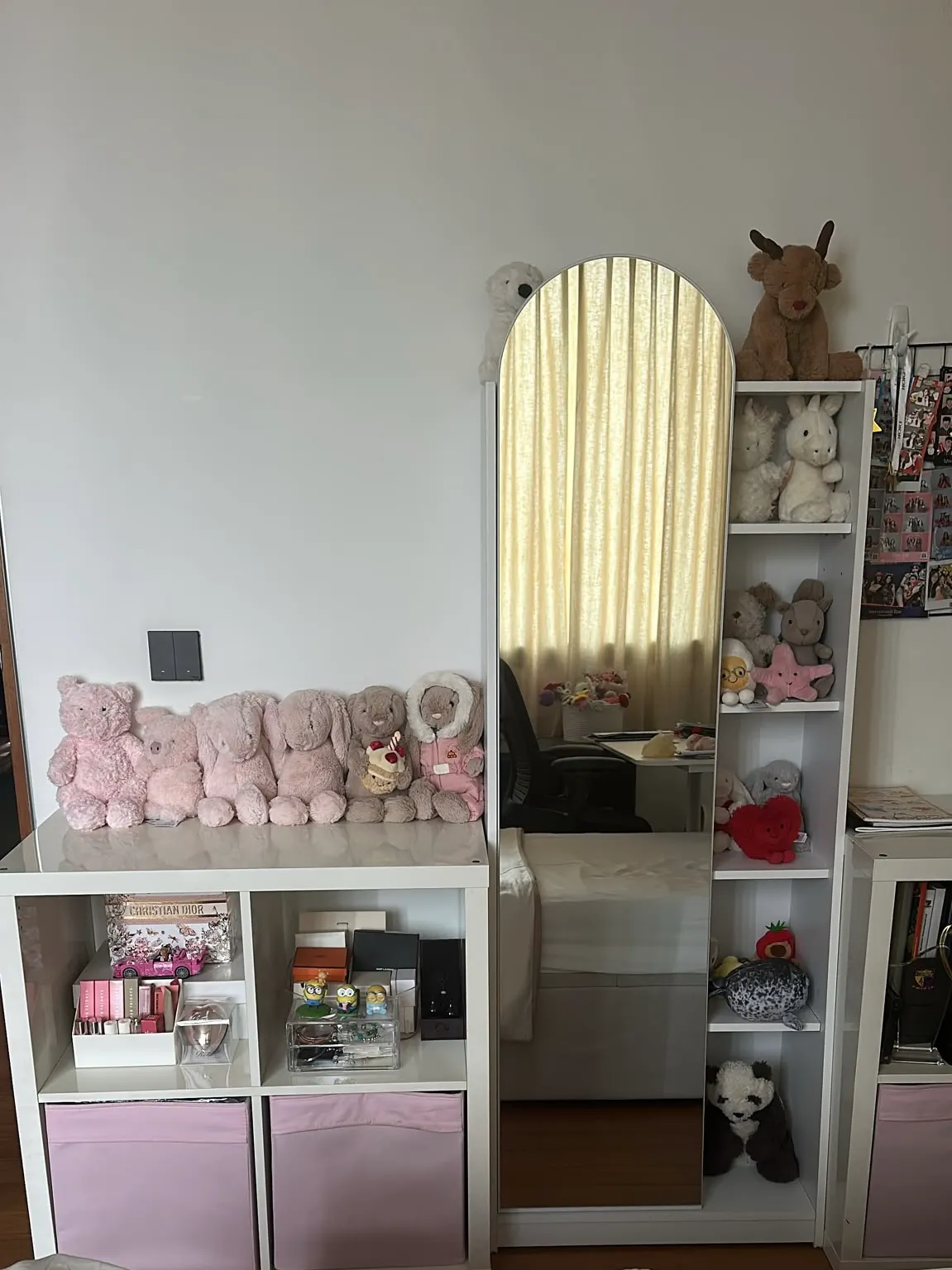 Customer home photo 14: Perfect for my daughter’s room. She gets to display all her jellycats and keep her make up and knick knacks behind the mirror.