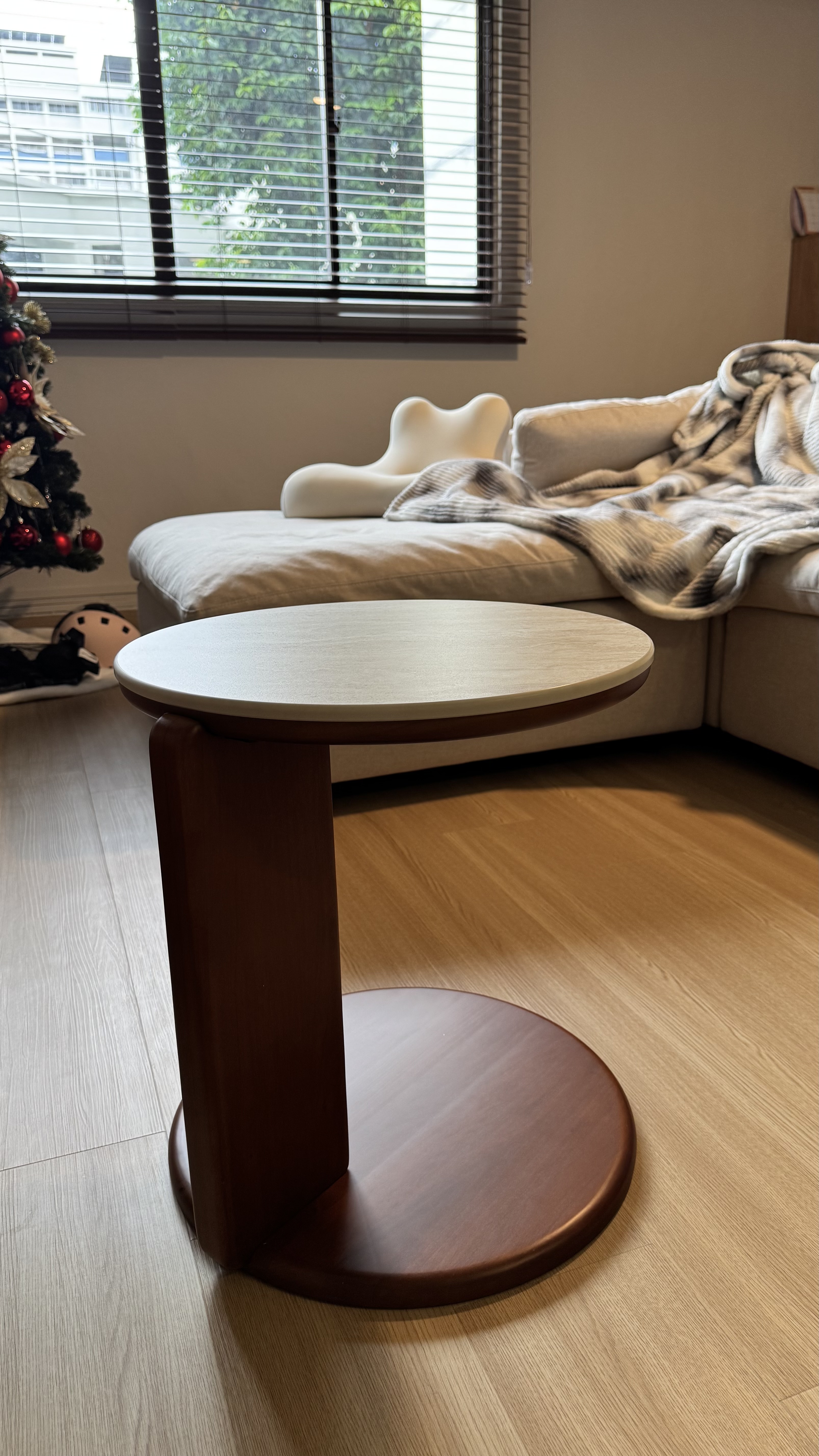 Blair Round Side Table - Travertine (Sintered Stone)