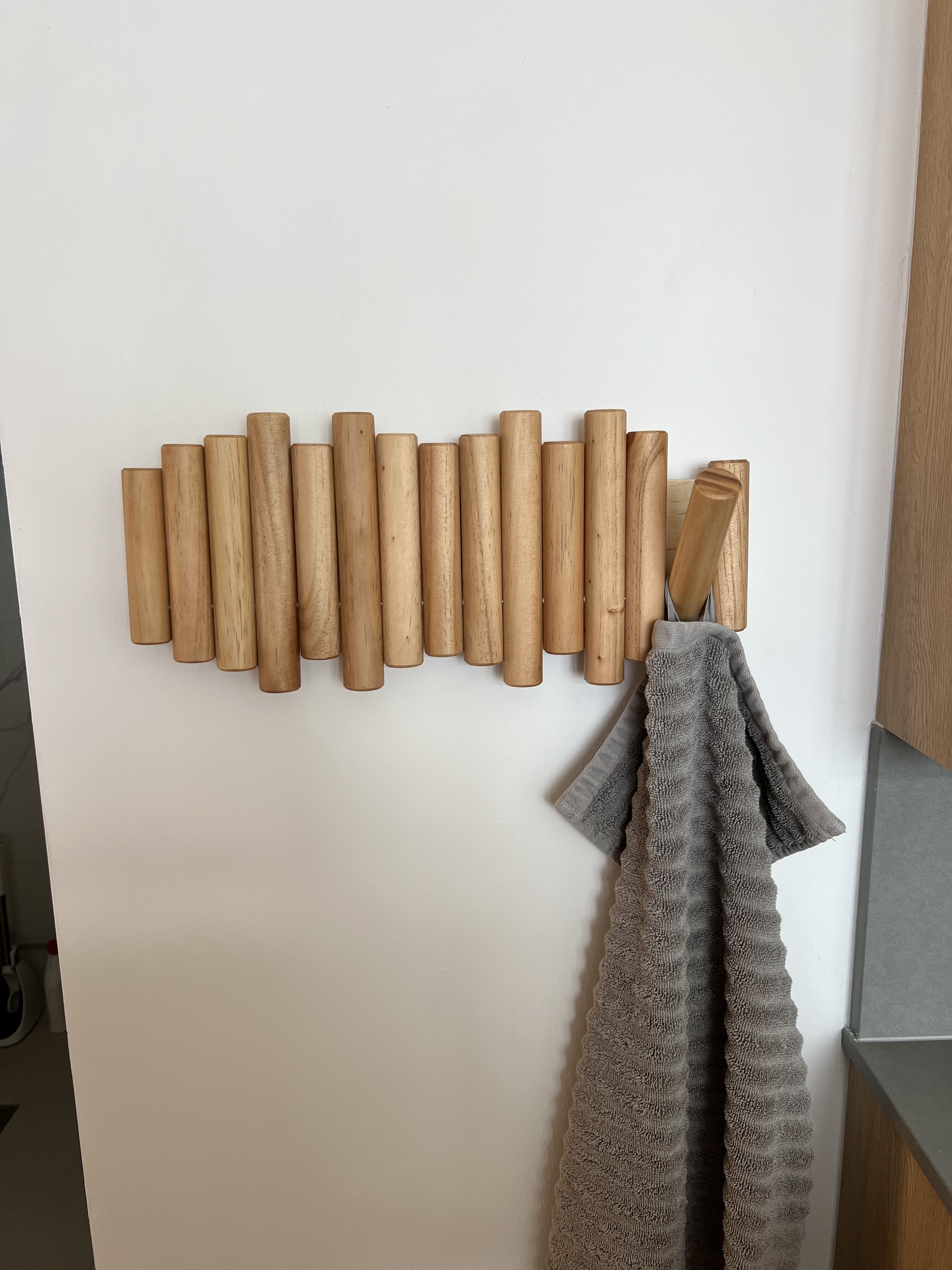 Customer home photo 2: an aesthetic wall hook and able to hang 5 different items!