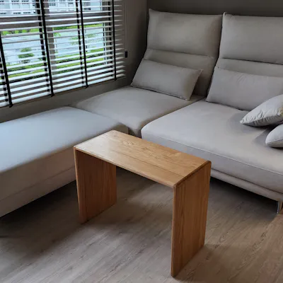 Customer home photo 16: I love the velvety feel of the sofa. It looks so cosy in my living room. Looking forward to laze at the sofa. It can even double up as a sofa bed.
