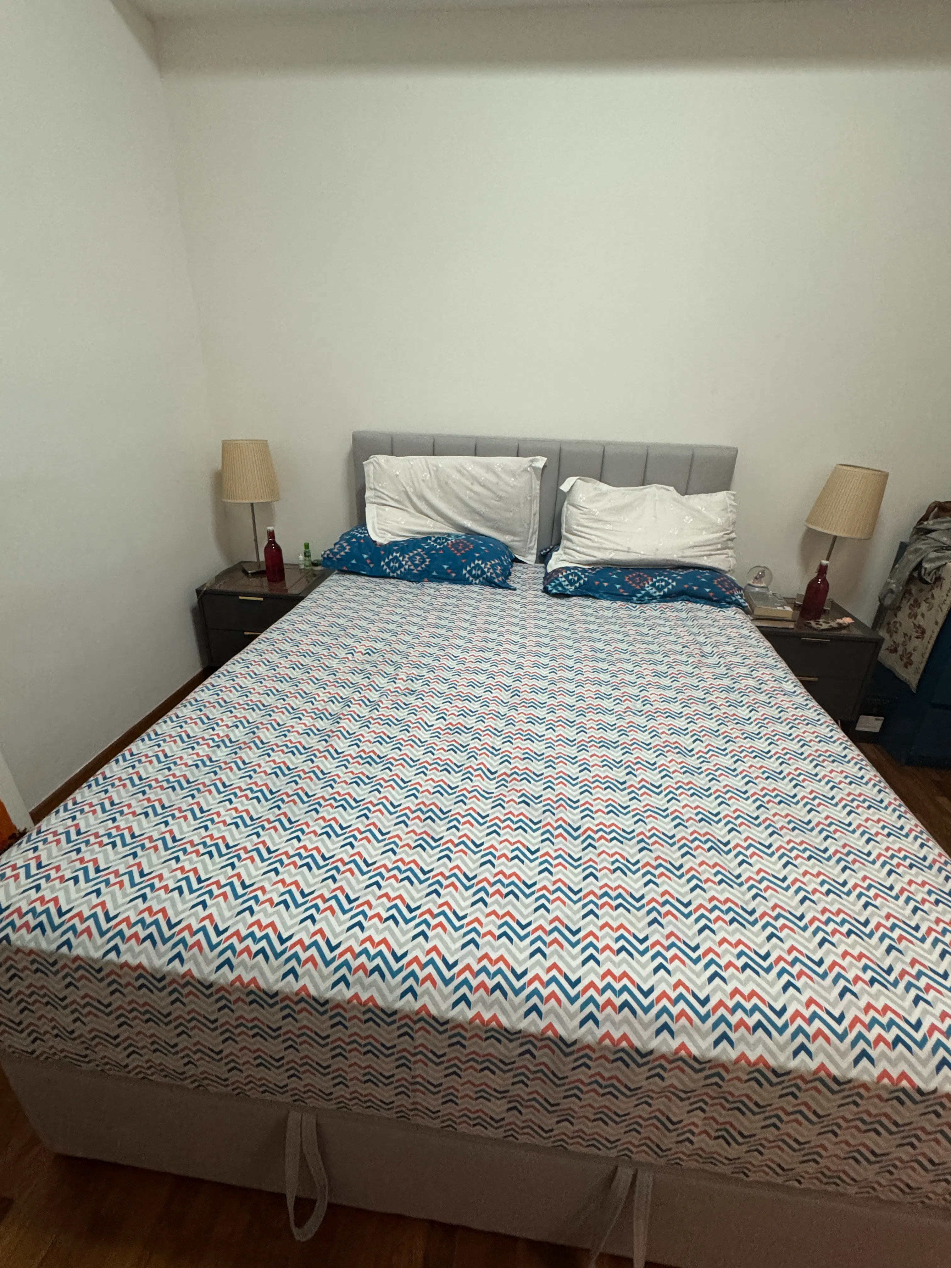 Customer home photo 1: The side tables add a contemporary look and match with the bed