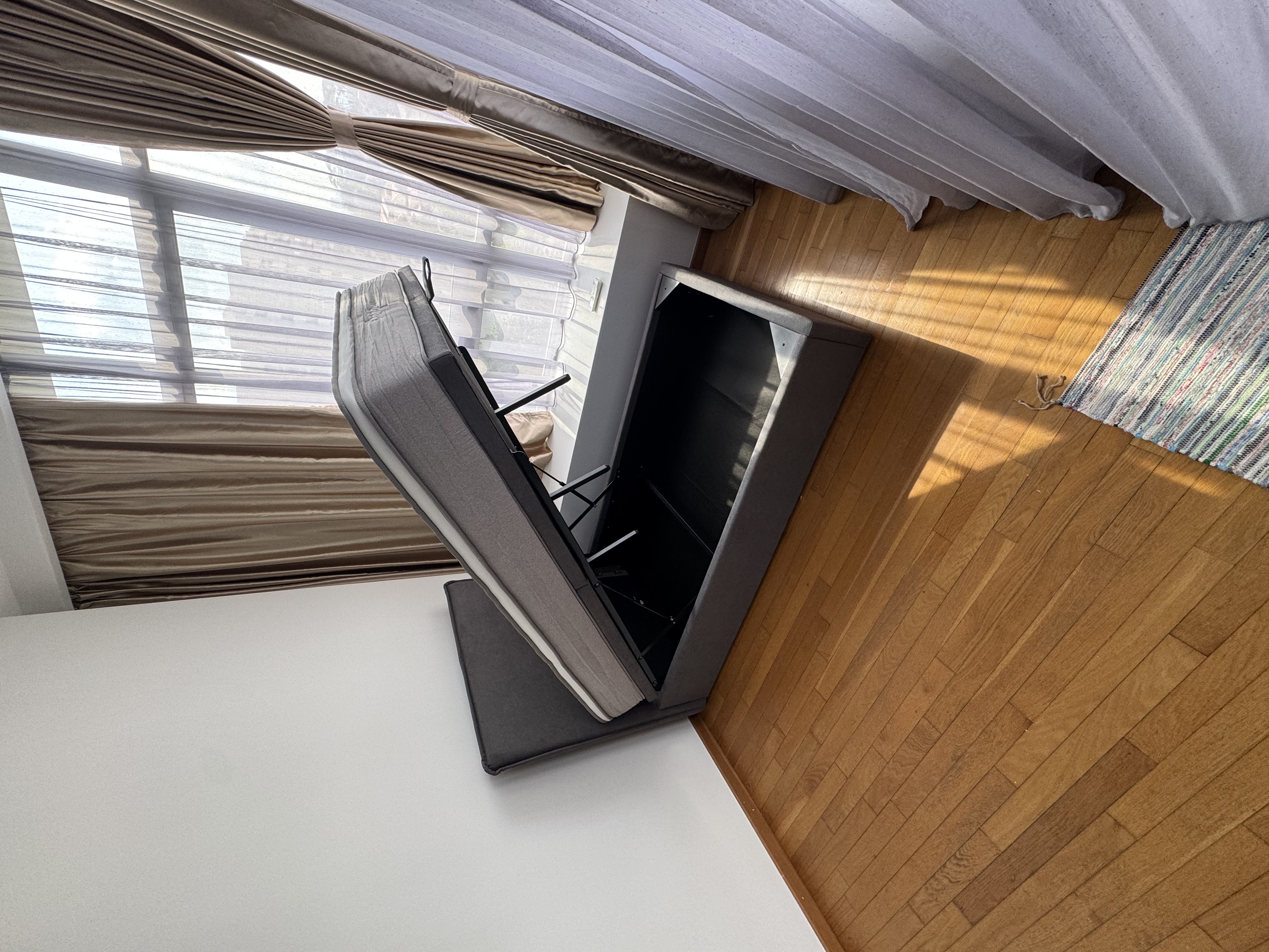 Customer home photo 1: Great bed.  Perfectly suitable for my teenage son.  Deep storage space under the bed frame.